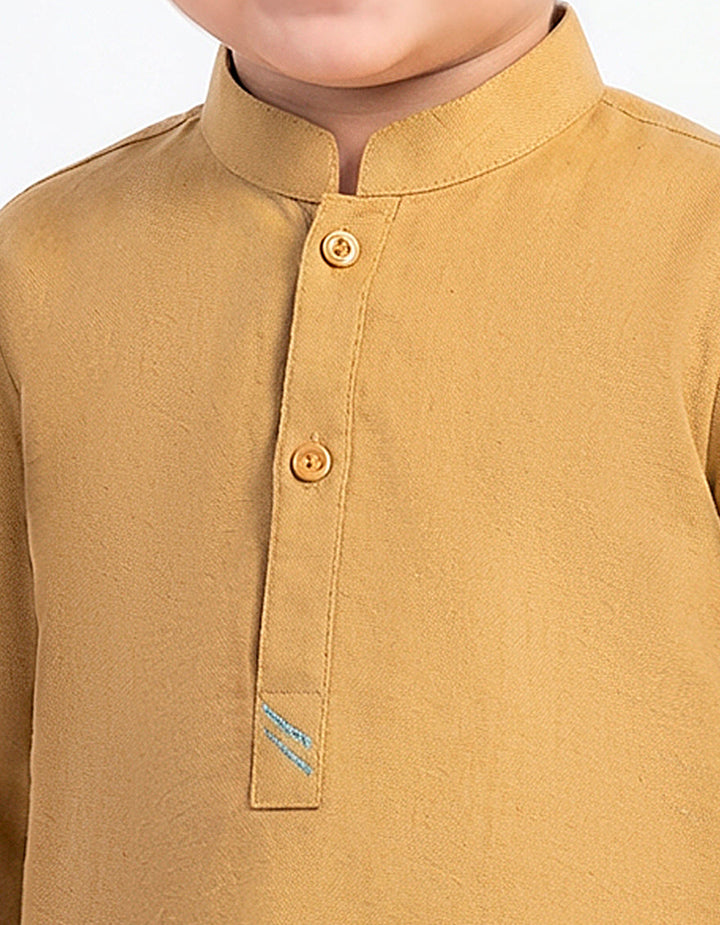 Polyester Mustard Shalwar Kameez - J. Junaid Jamshed