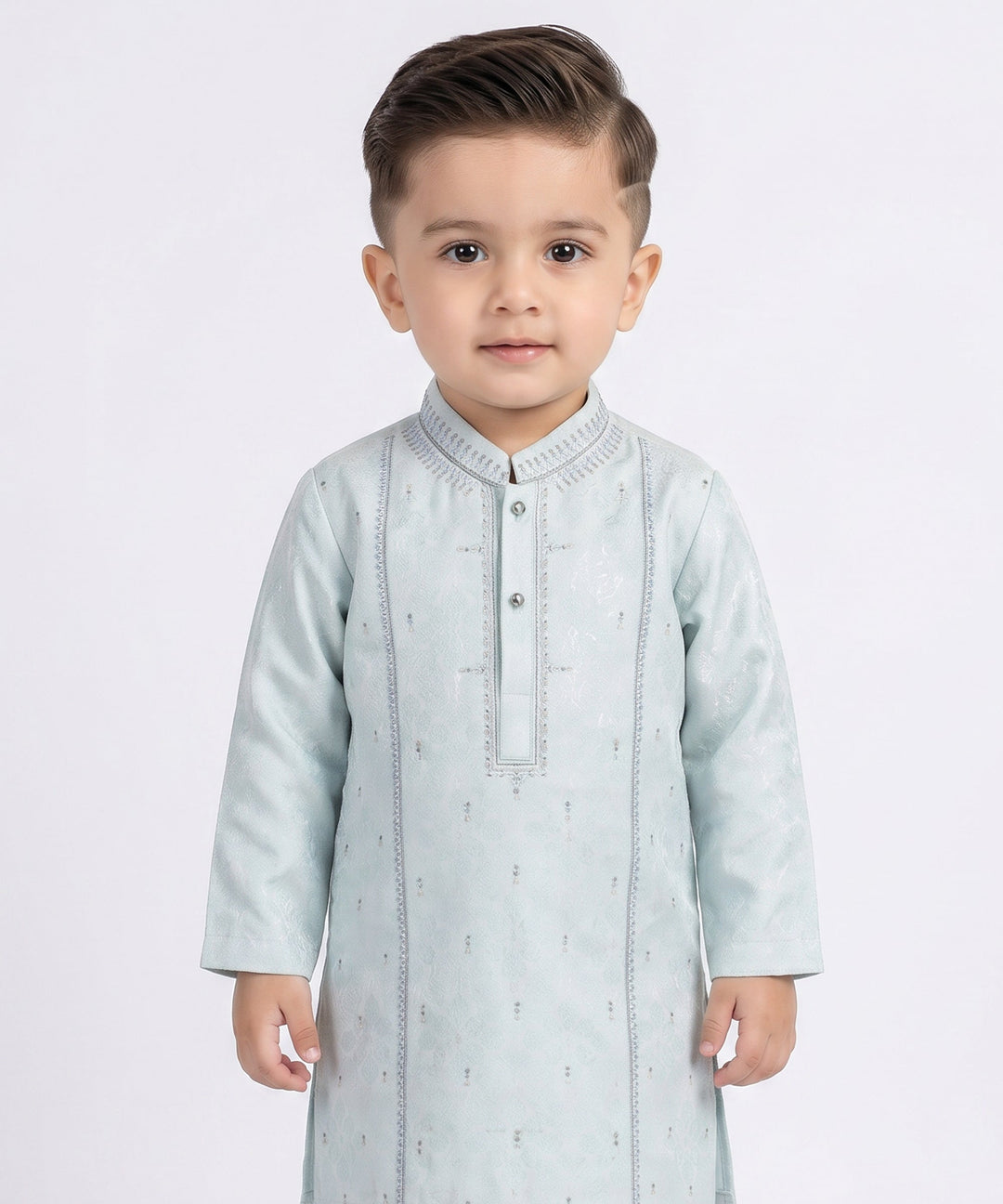 Polyester Ice Blue Shalwar Kameez - J. Junaid Jamshed