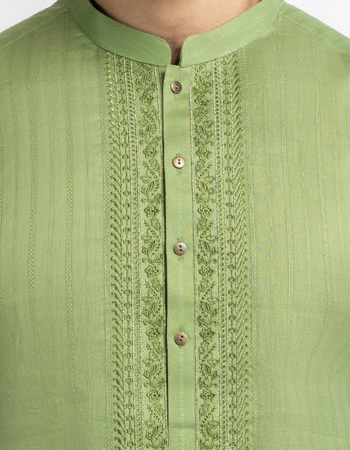Cotton Green Kurta - J. Junaid Jamshed