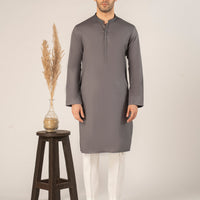Cotton Grey Kurta - J. Junaid Jamshed