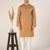 Cotton Beige Kurta - J. Junaid Jamshed