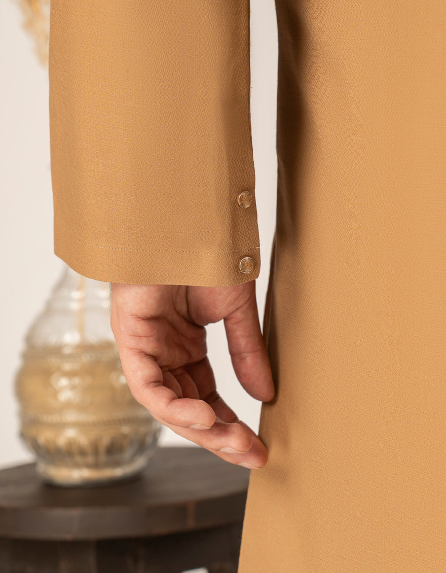Cotton Beige Kurta - J. Junaid Jamshed
