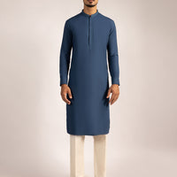 Blended Blue Kurta - J. Junaid Jamshed
