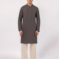 Blended Charcoal Grey Kurta - J. Junaid Jamshed
