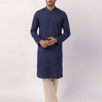 Cotton Blue Kurta - J. Junaid Jamshed