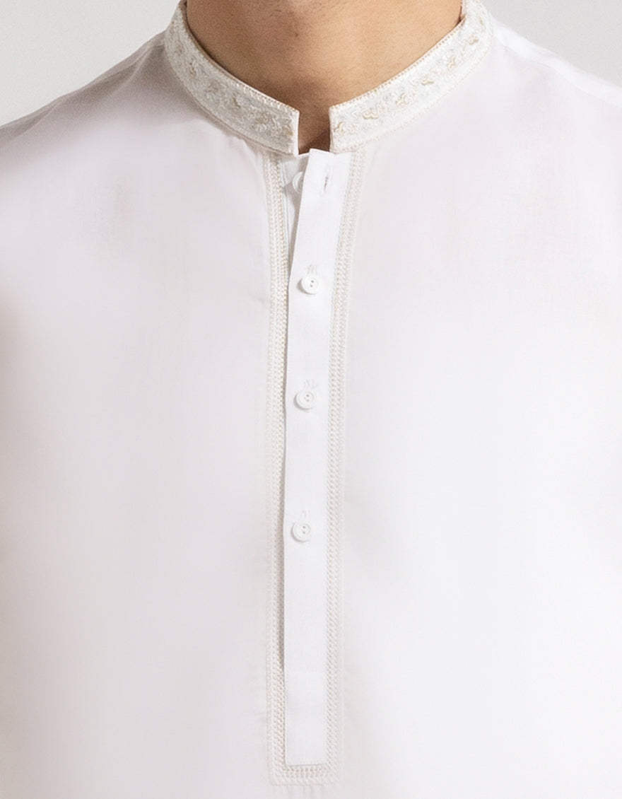 Cotton Off White Kurta - J. Junaid Jamshed
