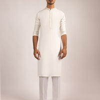 Blended Off White Kurta - J. Junaid Jamshed