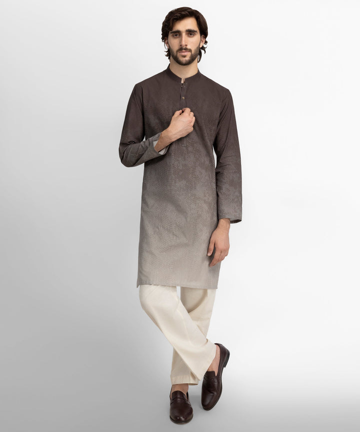Cotton Brown Kurta - J. Junaid Jamshed