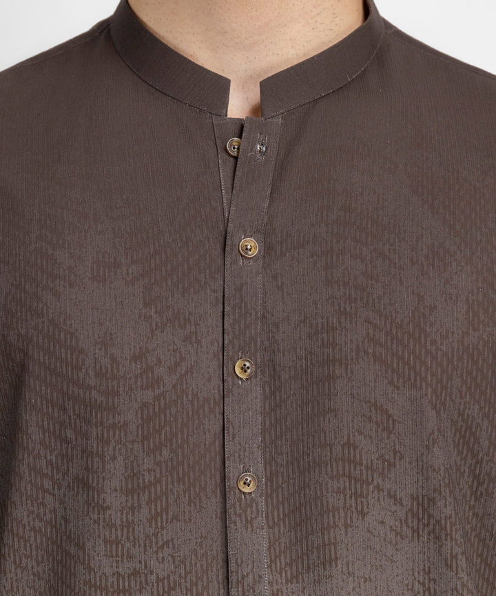 Cotton Brown Kurta - J. Junaid Jamshed