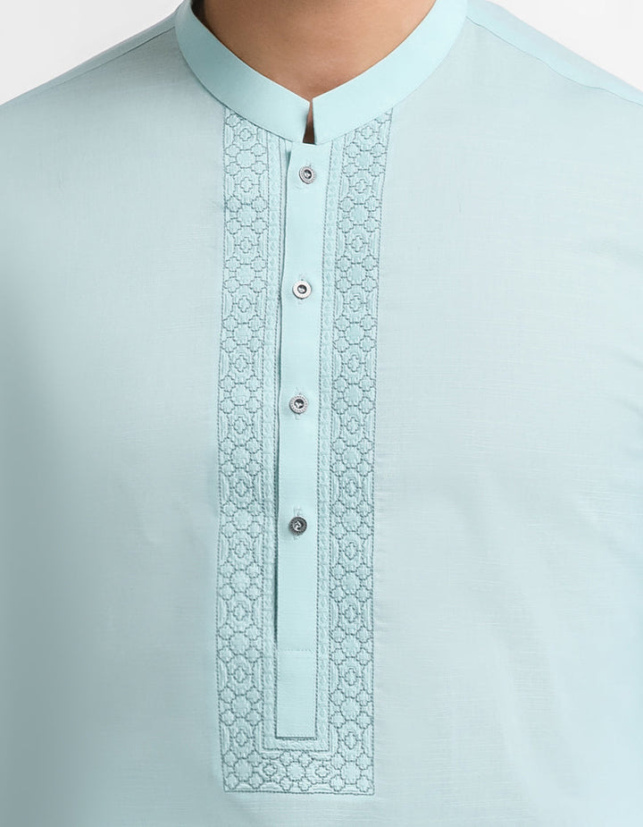 Cotton Light Turquoise Kurta - J. Junaid Jamshed