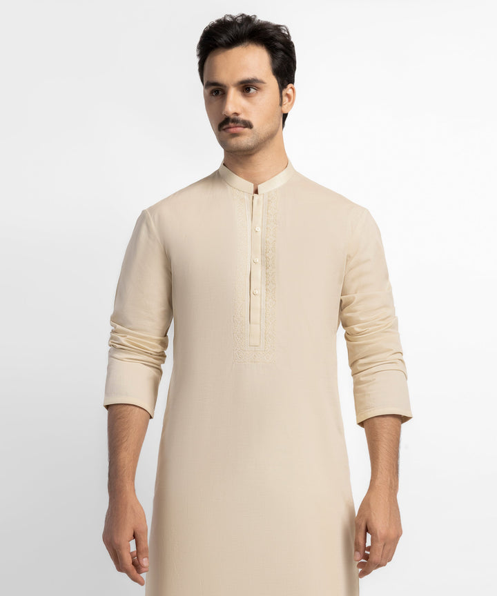 Cotton Fawn Kurta - J. Junaid Jamshed