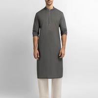 Cotton Sage Green Kurta - J. Junaid Jamshed