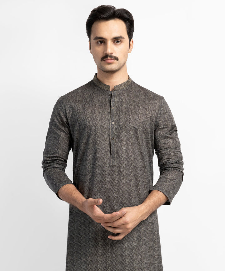 Cotton Green Kurta - J. Junaid Jamshed