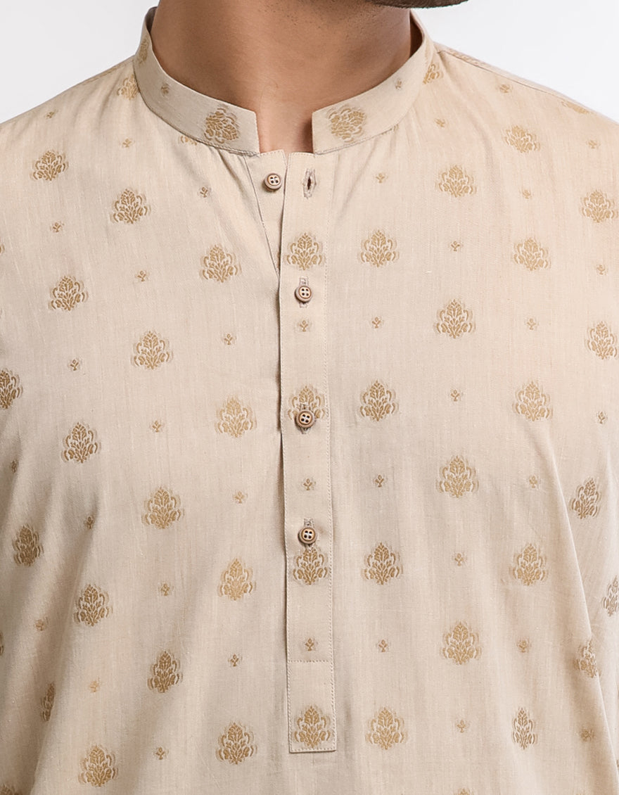 Cotton Fawn Kurta - J. Junaid Jamshed