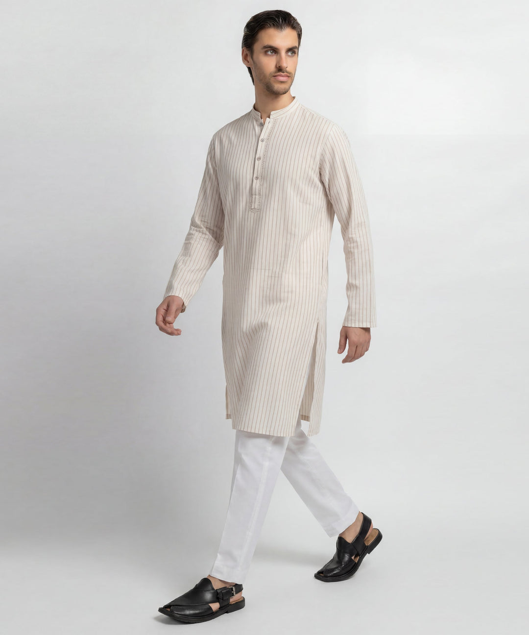 Cotton Off White Kurta - J. Junaid Jamshed
