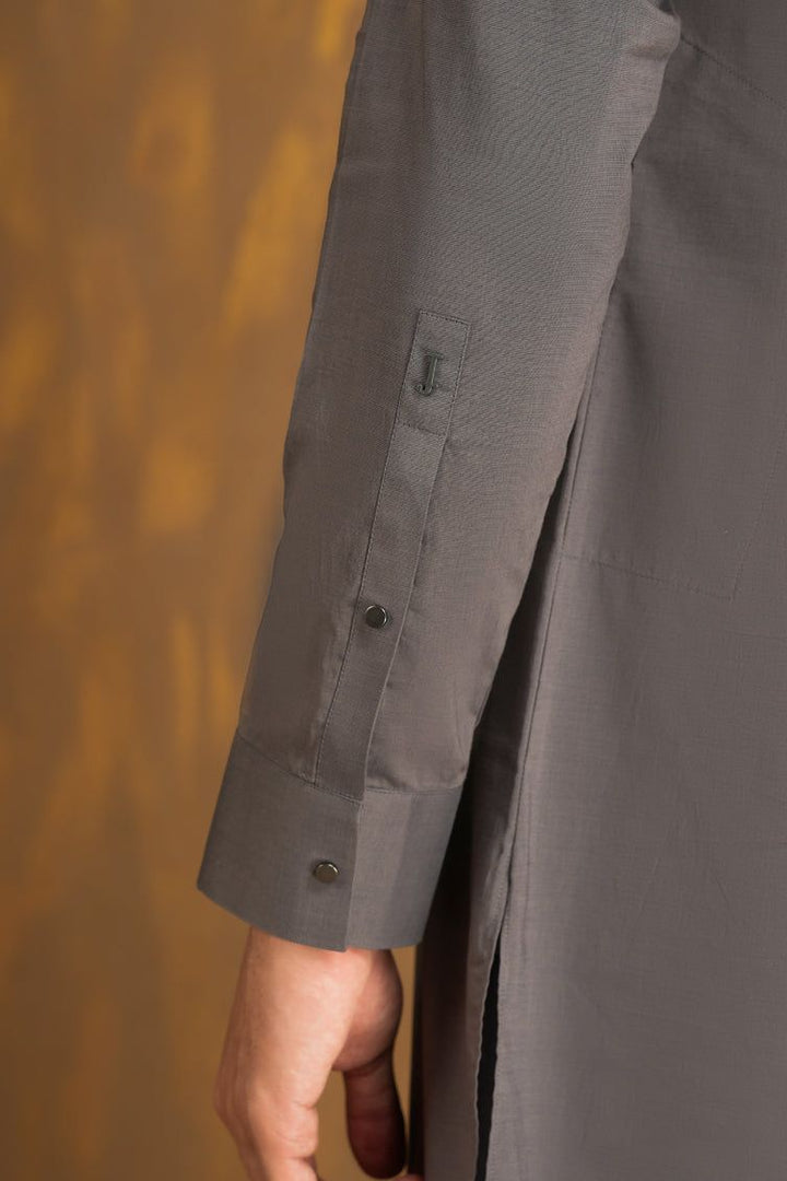Cotton Grey Kurta Trouser - J. Junaid Jamshed