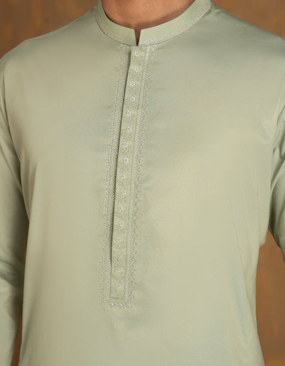 Blended Green Kurta Trouser - J. Junaid Jamshed