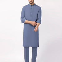 Polyester Blue Kurta Trouser - J. Junaid Jamshed