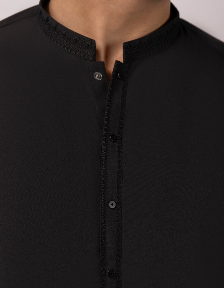 Blended Black Kurta Trouser - J. Junaid Jamshed