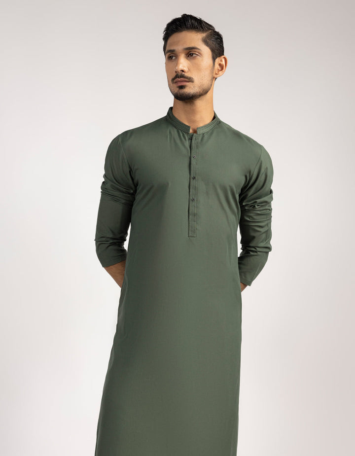 Polyester Green Kurta Trouser- J. Junaid Jamshed