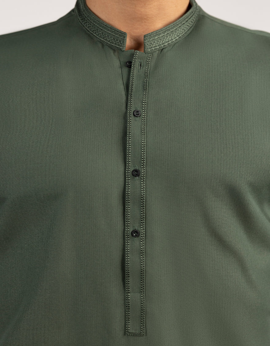 Polyester Green Kurta Trouser- J. Junaid Jamshed