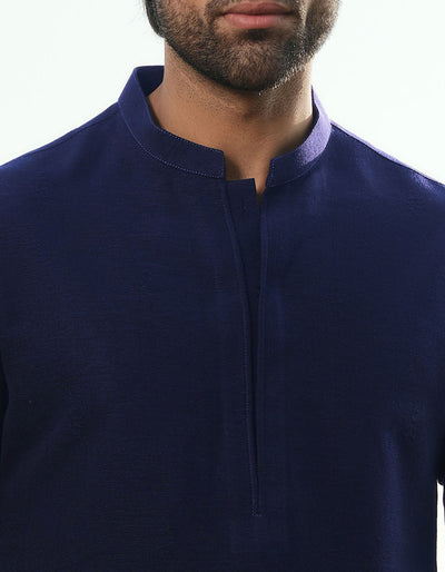 Cotton Blue Kurta Trouser - J. Junaid Jamshed