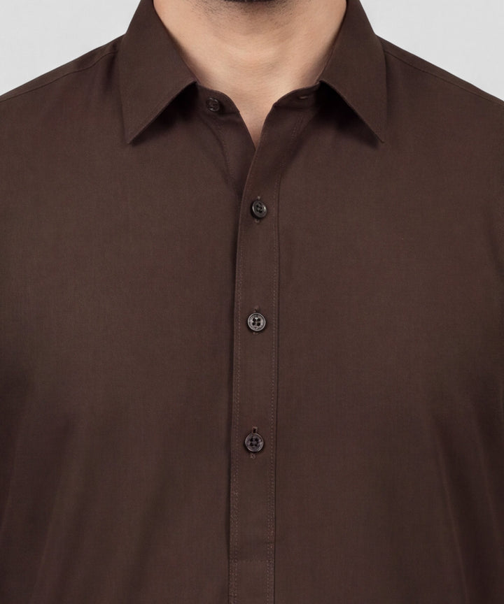Blended Brown Kurta Trouser - J. Junaid Jamshed