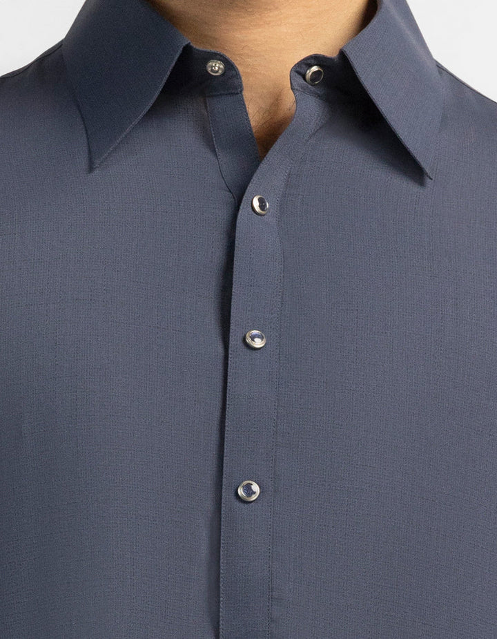 Blended Dark Grey Shalwar Kameez - J. Junaid Jamshed
