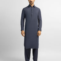Blended Dark Grey Shalwar Kameez - J. Junaid Jamshed