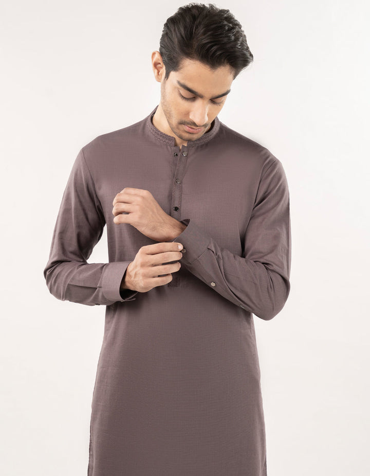 Blended Brown Shalwar Kameez - J. Junaid Jamshed