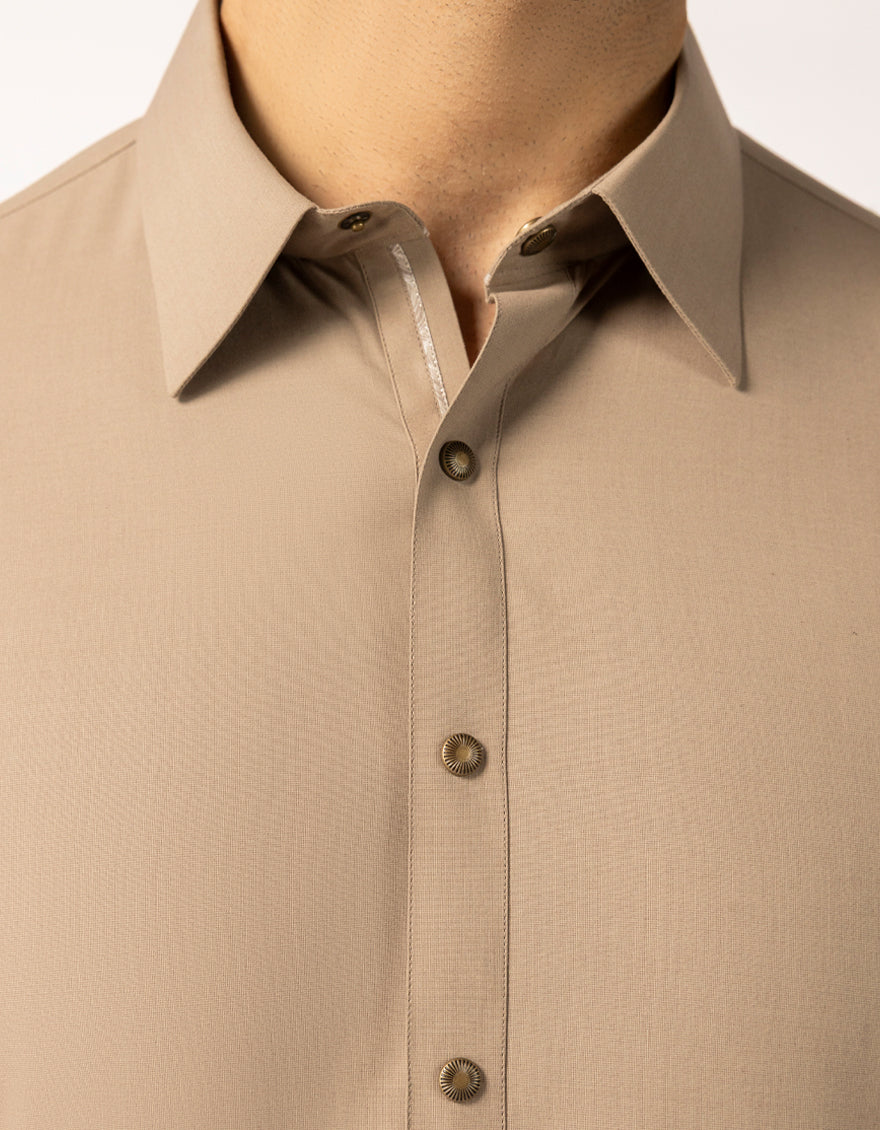 Blended Brown Shalwar Kameez  - J. Junaid Jamshed