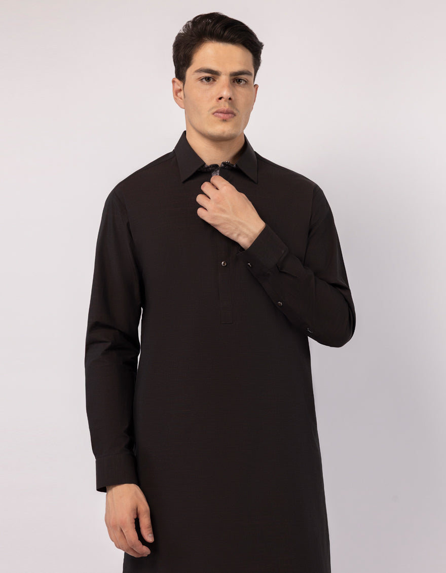 Cotton Brown Shalwar Kameez - J. Junaid Jamshed