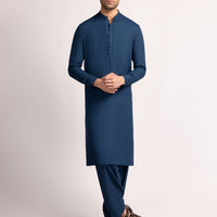 Blended Blue Shalwar Kameez  - J. Junaid Jamshed