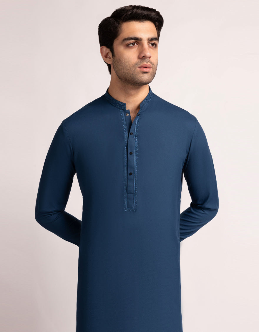 Blended Blue Shalwar Kameez  - J. Junaid Jamshed