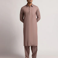 Cotton Deep Maroon Shalwar Kameez  - J. Junaid Jamshed