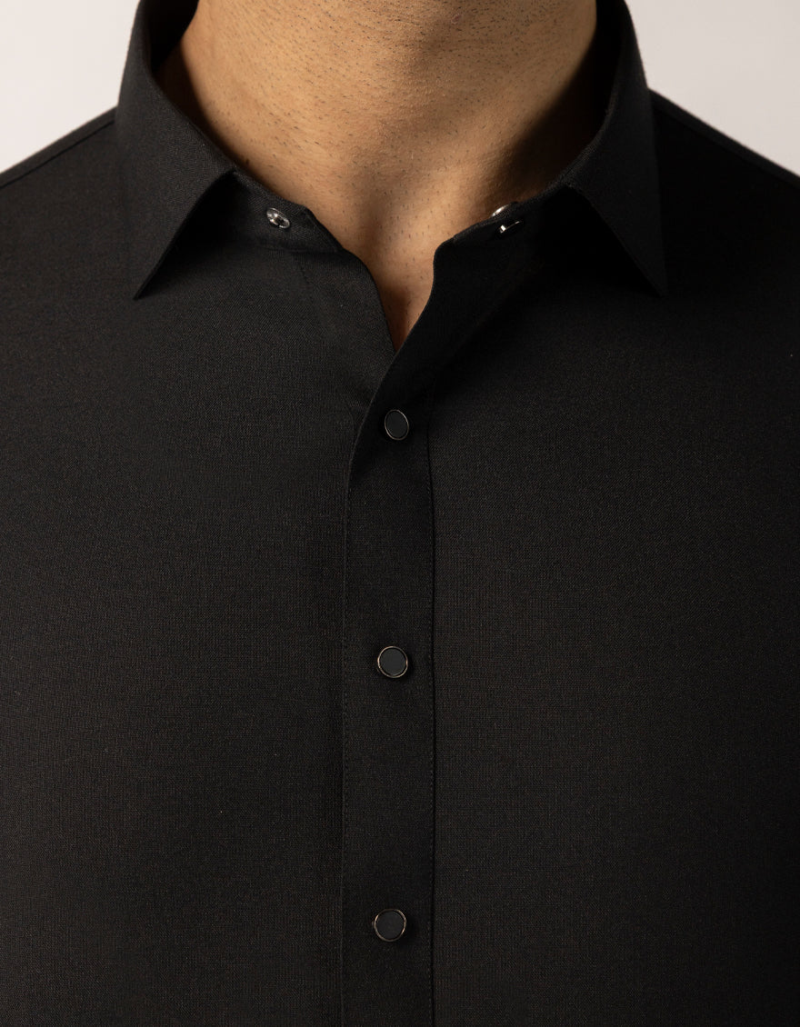 Blended Black Shalwar Kameez - J. Junaid Jamshed