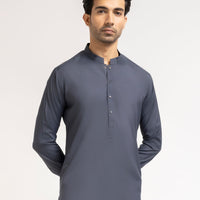 Blended Deep Grey Kurta Trouser - J. Junaid Jamshed