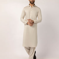Blended Cream Shalwar Kameez - J. Junaid Jamshed