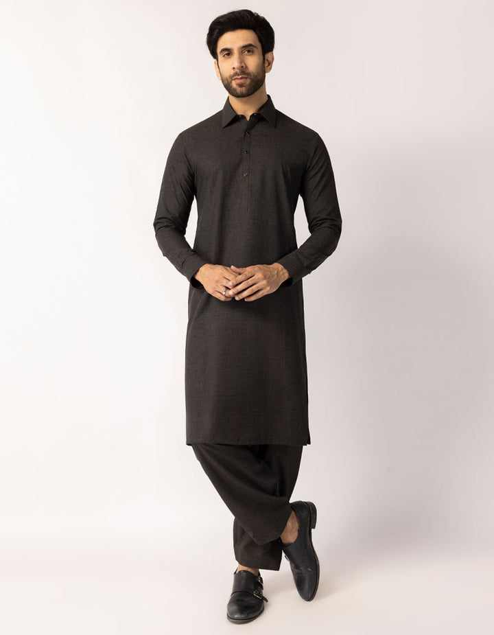 Blended Black Shalwar Kameez - J. Junaid Jamshed