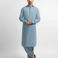 Blended Light Blue Shalwar Kameez - J. Junaid Jamshed