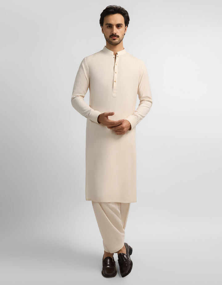 Blended Fawn Shalwar Kameez - J. Junaid Jamshed