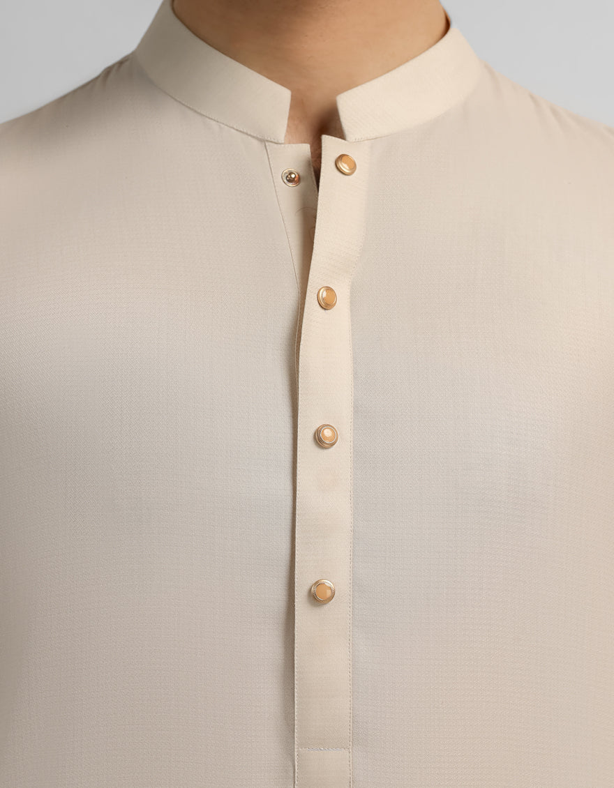 Blended Fawn Shalwar Kameez - J. Junaid Jamshed