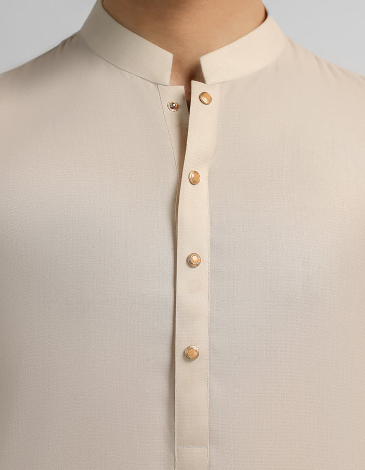 Blended Fawn Shalwar Kameez - J. Junaid Jamshed