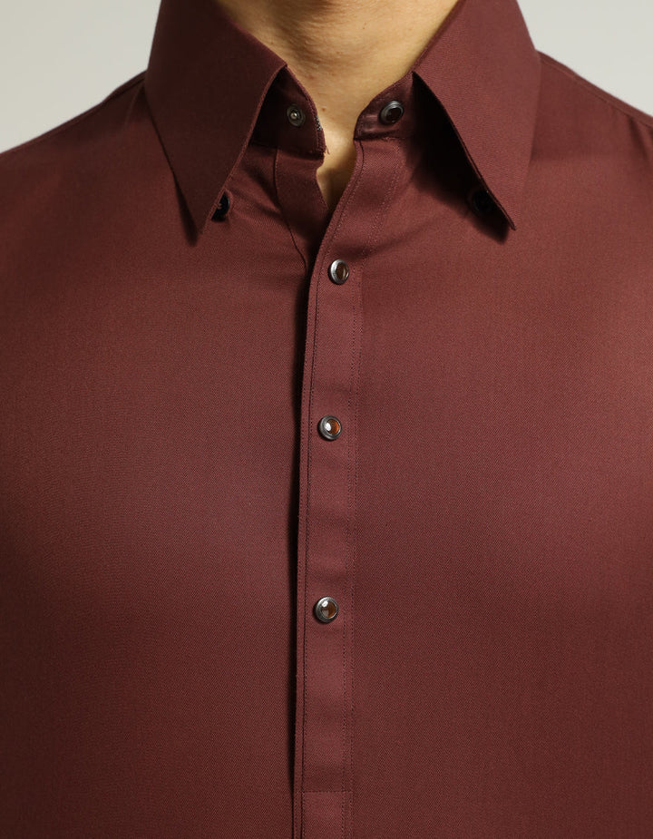 Blended Maroon Shalwar Kameez - J. Junaid Jamshed