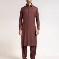 Blended Maroon Shalwar Kameez - J. Junaid Jamshed