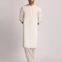 Blended Cream Shalwar Kameez  - J. Junaid Jamshed