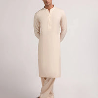 Blended Fawn Kurta Trouser - J. Junaid Jamshed
