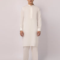 Blended Off White Shalwar Kameez - J. Junaid Jamshed