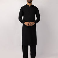 Blended Black Shalwar Kameez  - J. Junaid Jamshed
