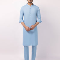 Blended Sky Blue Kurta Trouser - J. Junaid Jamshed